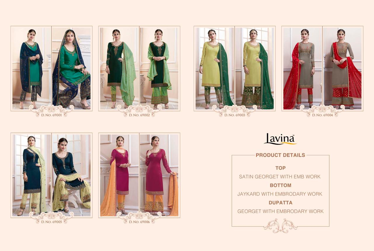 Lavina 69 Series Fancy latest Designer Festive Wear Heavy Georgette Embroidered Salwar Kameez Collection
